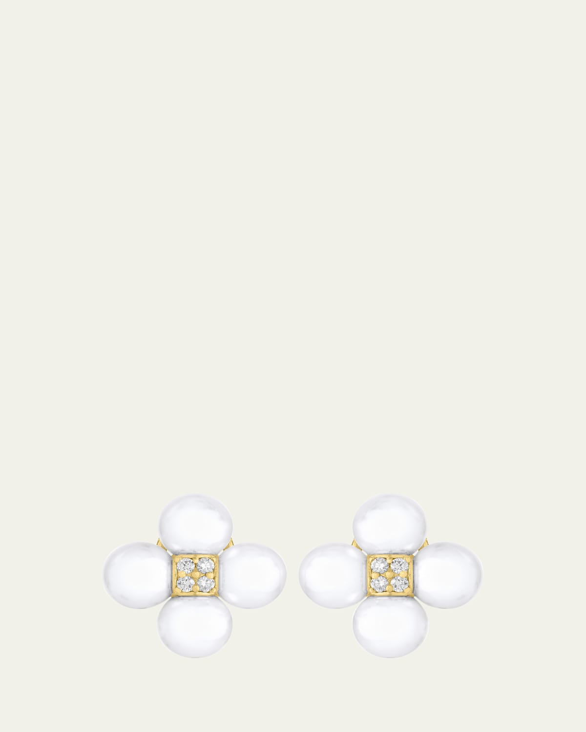 Paul Morelli 18K Yellow Gold Pearl and Diamond Sequence Earrings