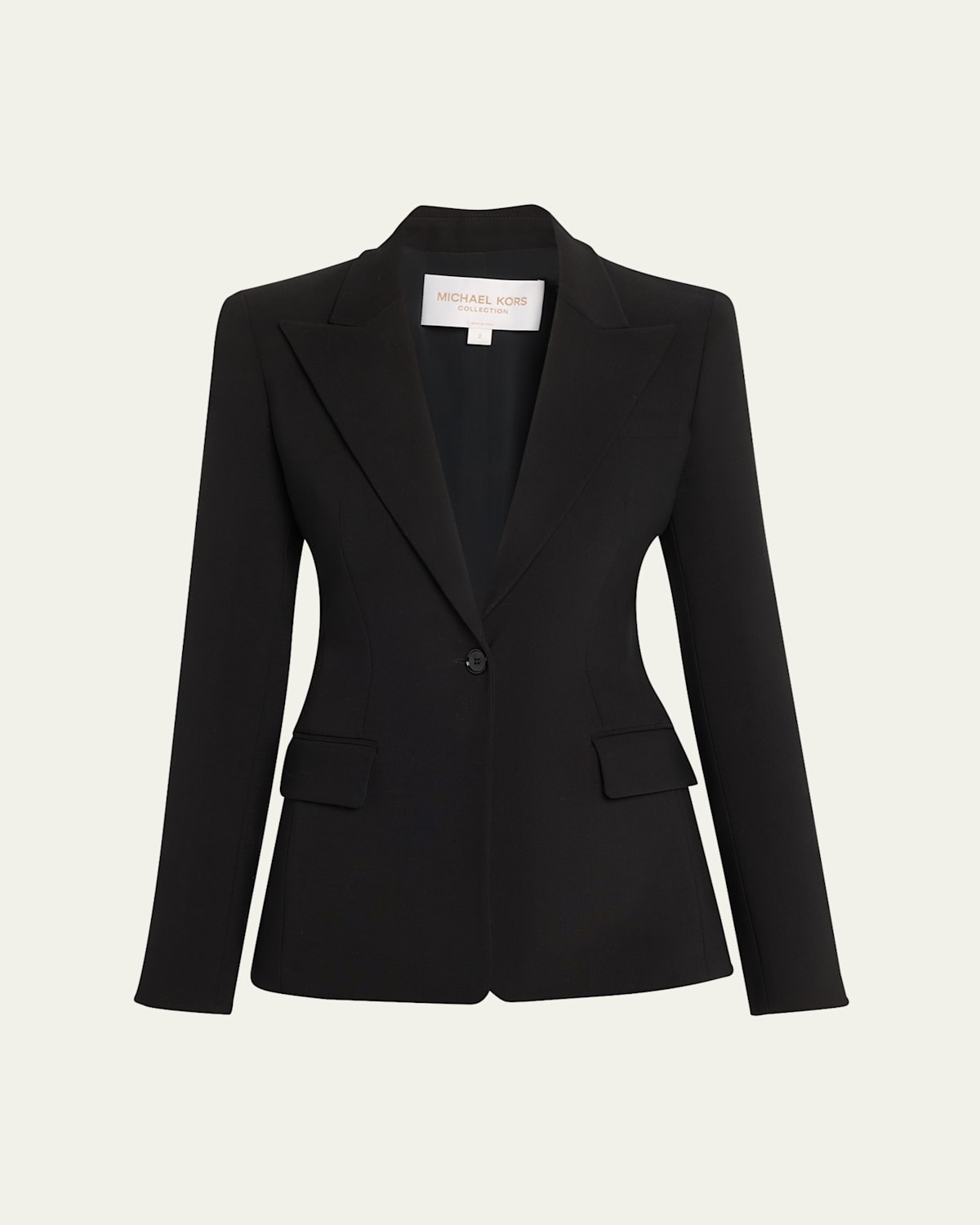 Georgina One-Button Wool Blazer