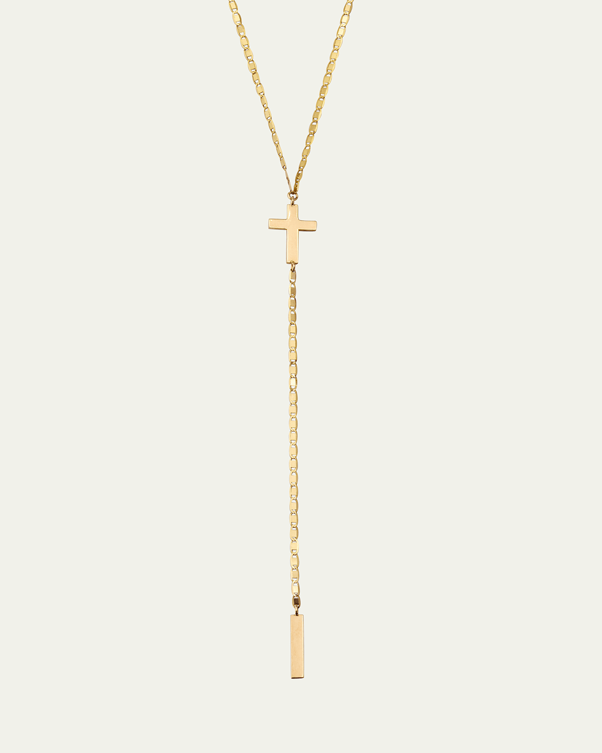 14K Yellow Gold Laser Kite Blake Chain Remix Lariat Necklace, 18"L