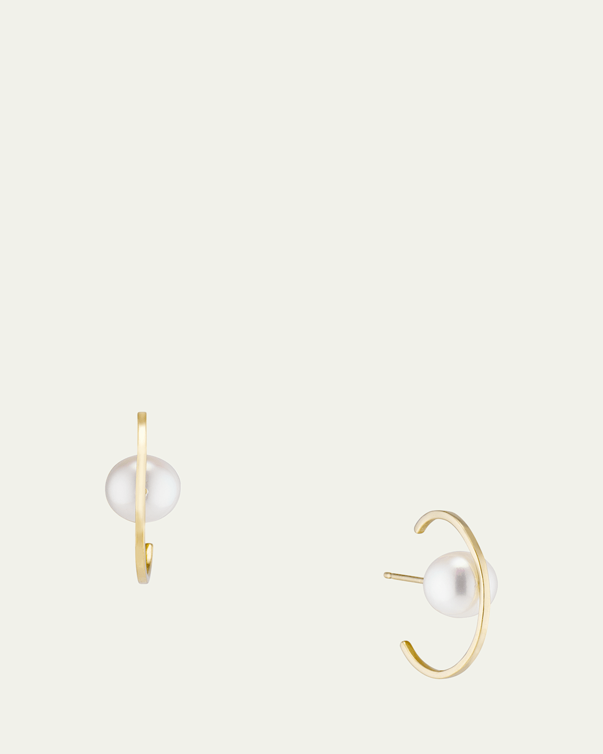 Orbit 6mm Pearl Ear Cuffs in 18K Gold