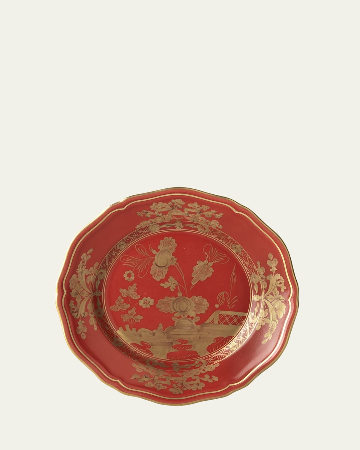 Ginori 1735 Antico Doccia Porcelain Flat Bread Plate In Rubrum