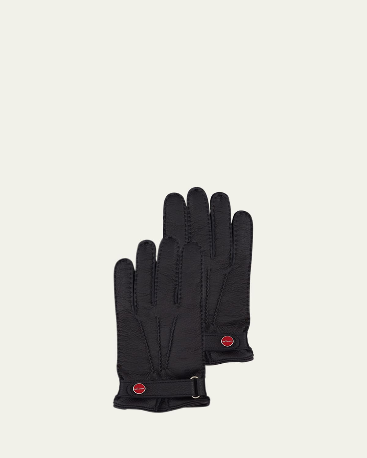 Kiton Men's Deerskin Leather Gloves In Black