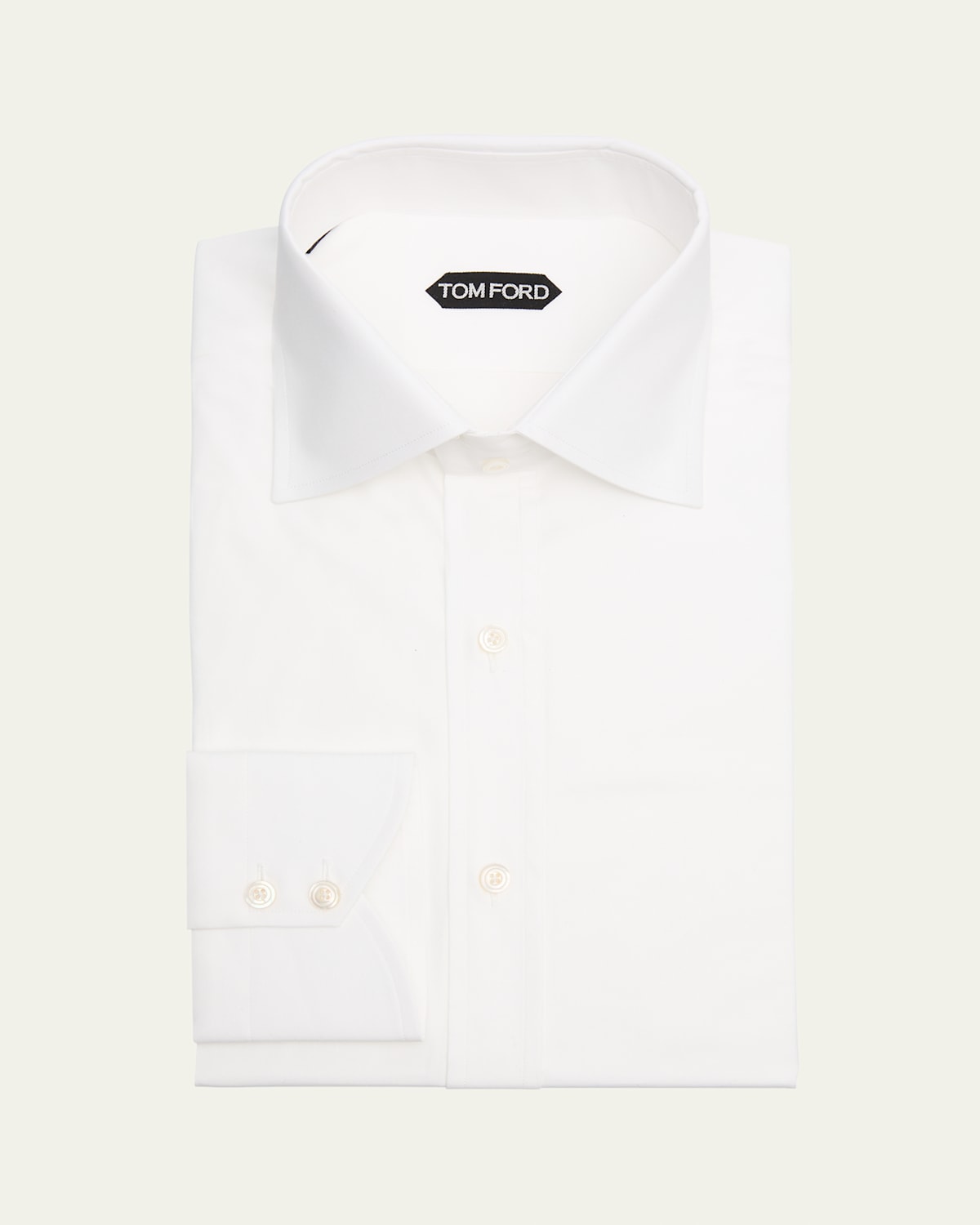 Tom Ford Slim Fit Solid Cotton Poplin Button-up Shirt In Optical Wh