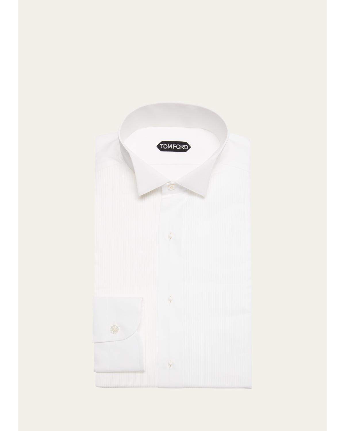 Men'S Wingtip Plisse Formal Shirt