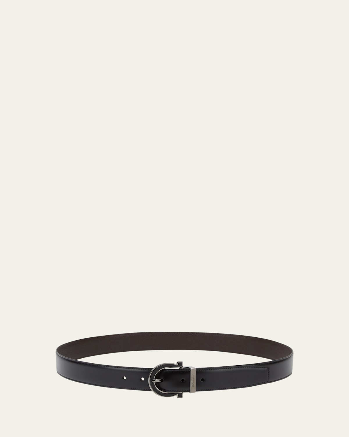 Ferragamo Men's Reversible Gancio-Buckle Leather Belt | Thumbnail 4 Ferragamo Men's Reversible Gancio-Buckle Leather Belt | Thumbnail 4