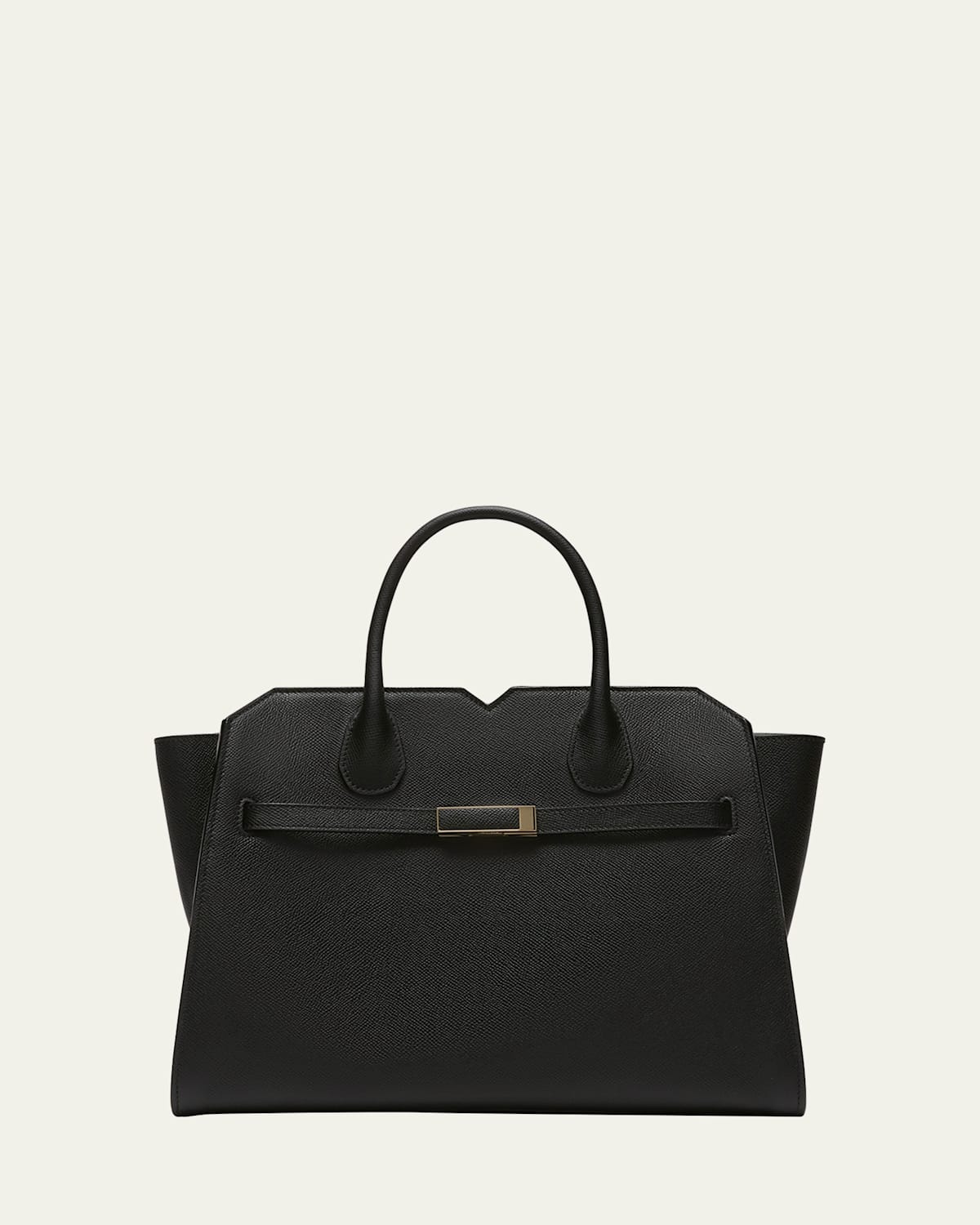 Valextra Medium Milano Top Handle Bag In Nero