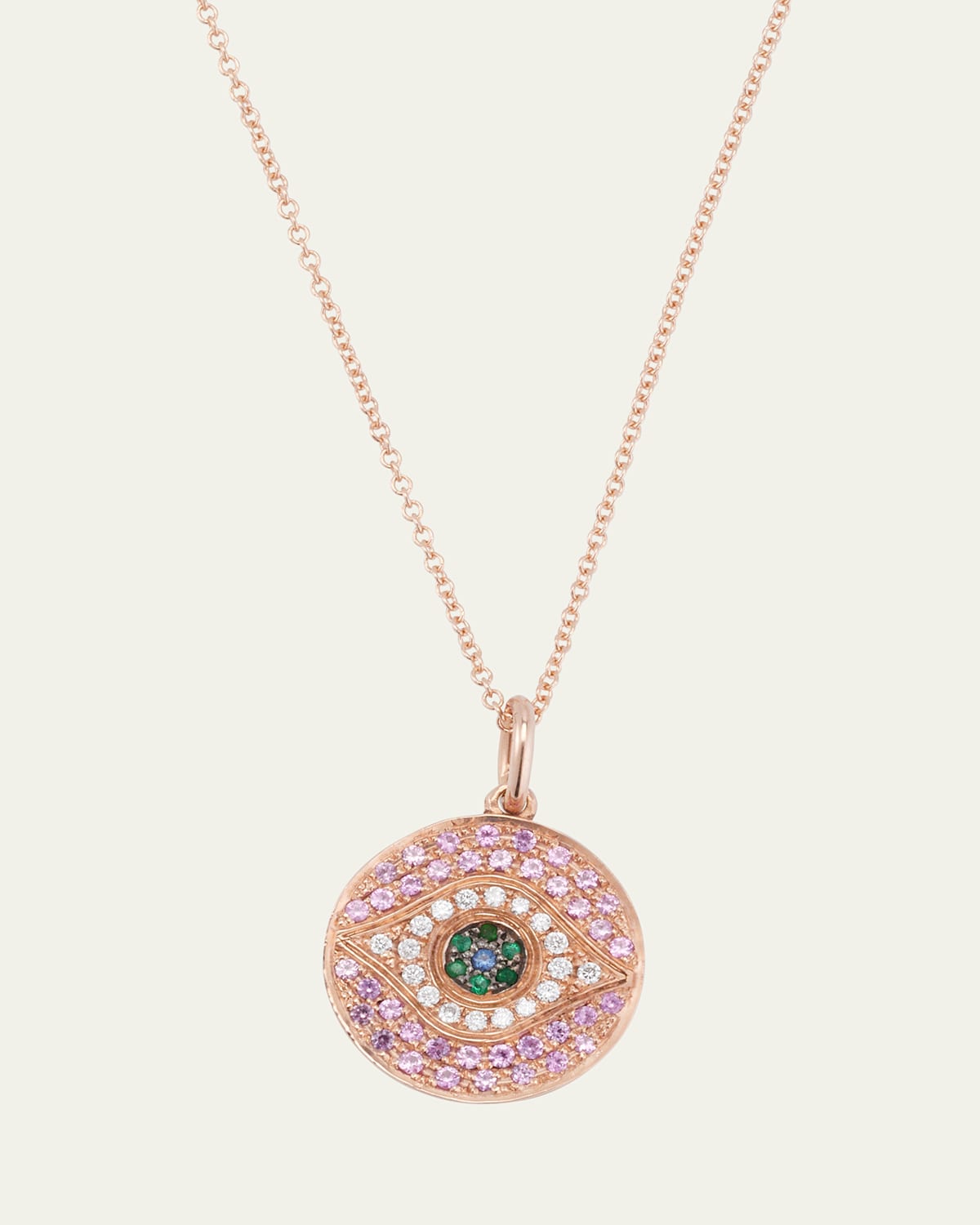 Little Dawn 18K Rose Gold Diamond and Sapphire Necklace