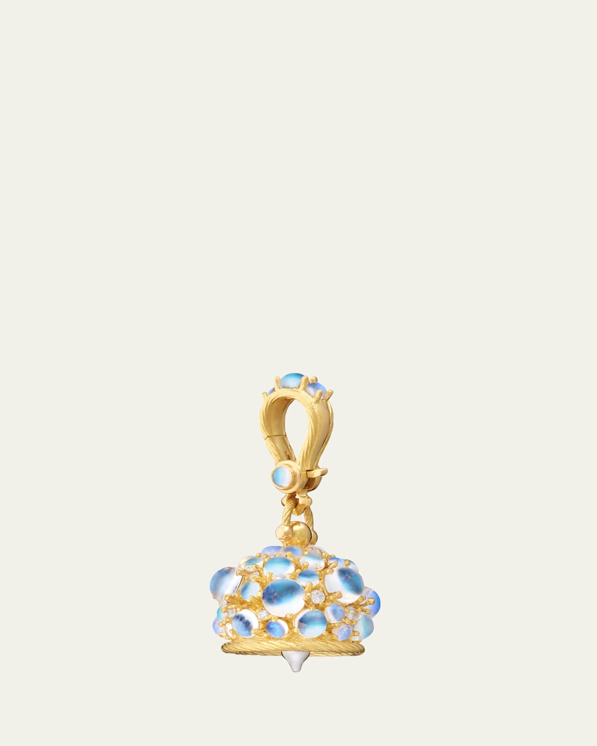 Paul Morelli Yellow Gold Cabochon Bell with Moonstone and Diamonds