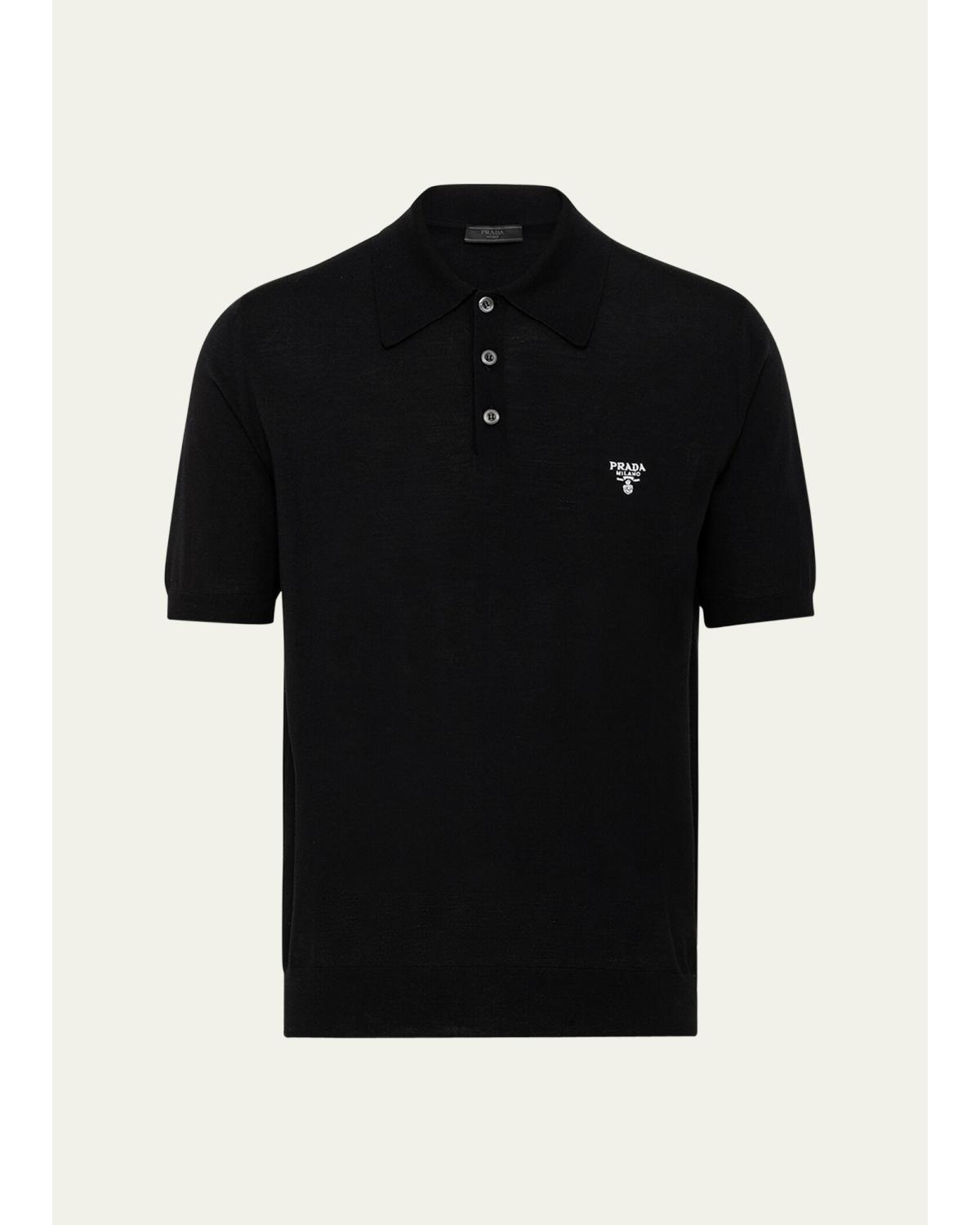 Men'S Wool Logo Polo