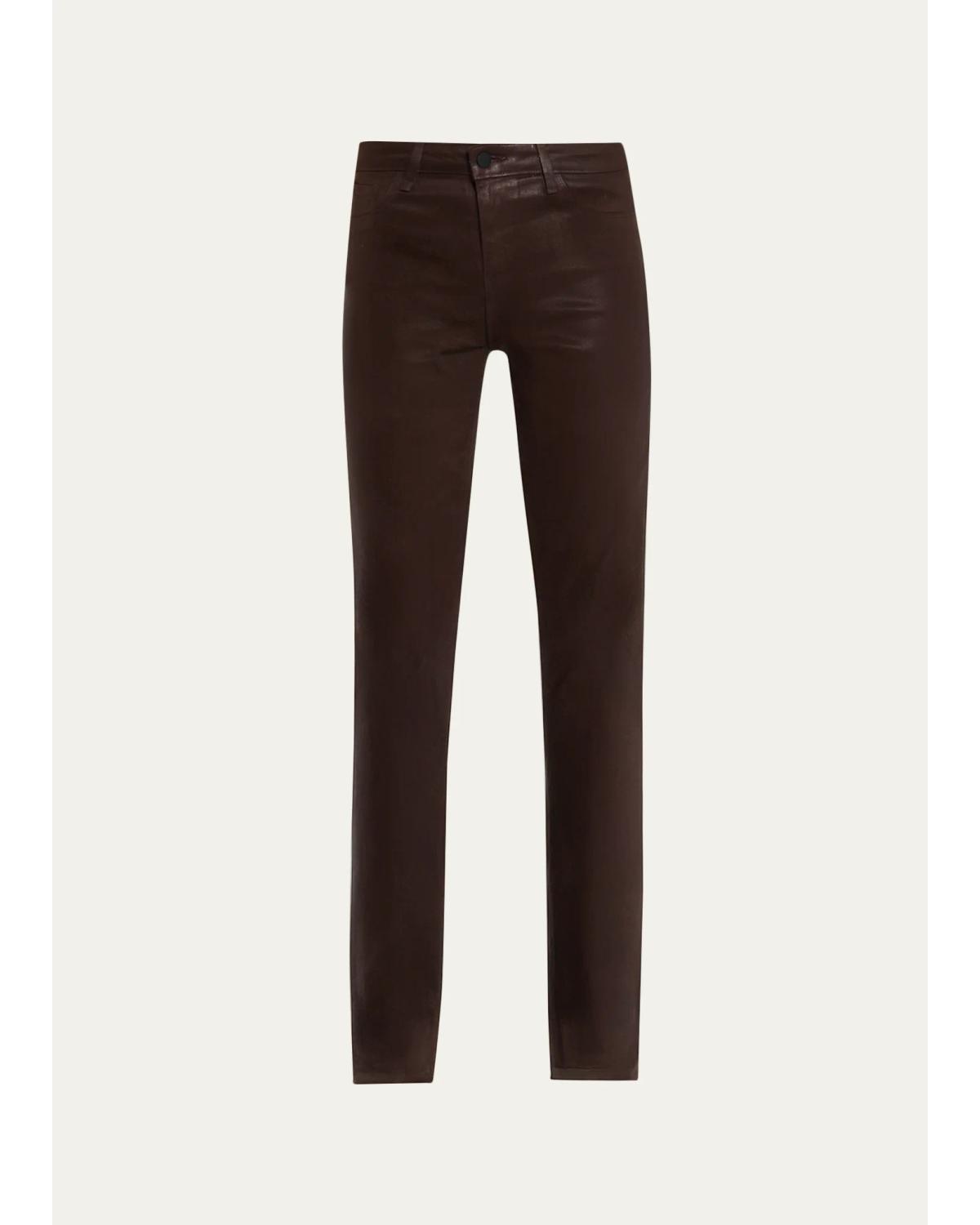Ruth High-Rise Coated Straight Raw Hem Jeans