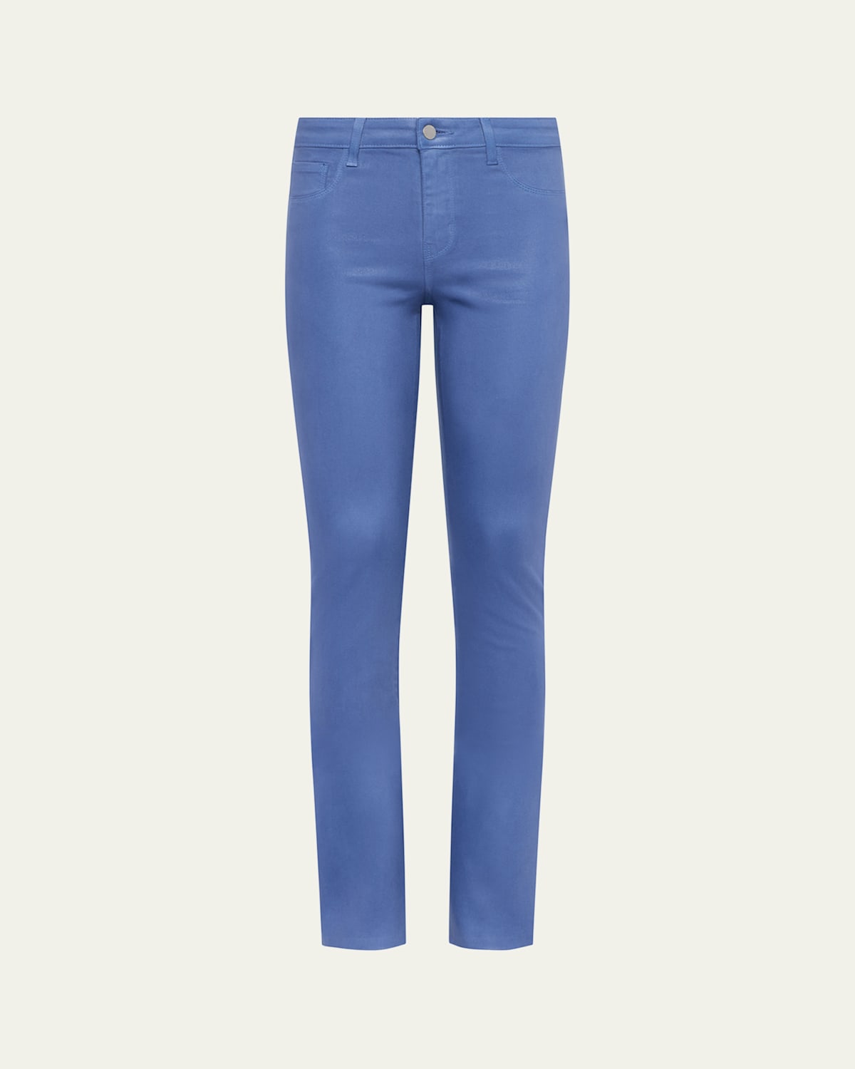 L Agence Ruth High-rise Coated Straight Raw Hem Jeans In Wild Wind Coated
