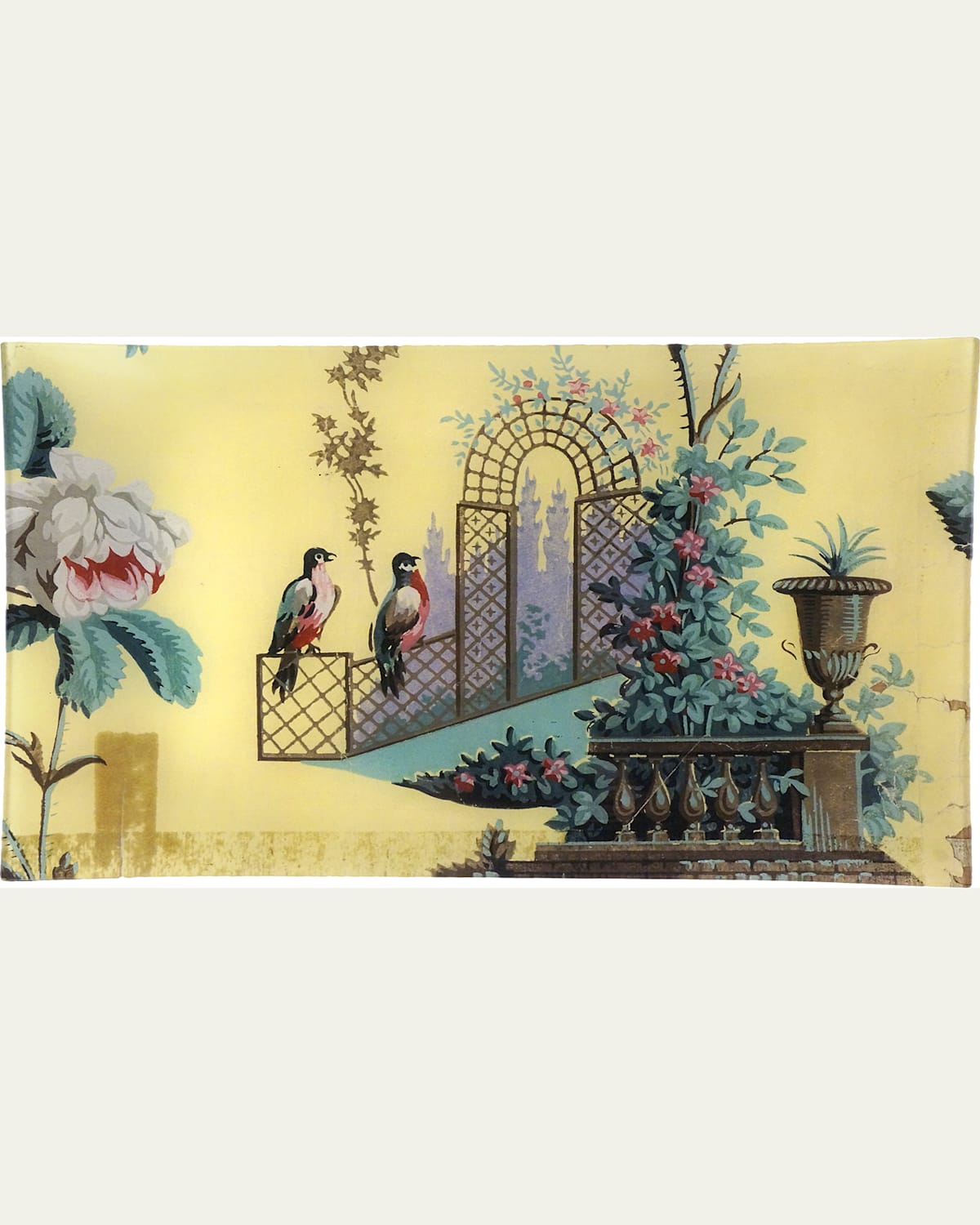 John Derian Yellow Rose Garden Rectangular Tray, 10" x 16"