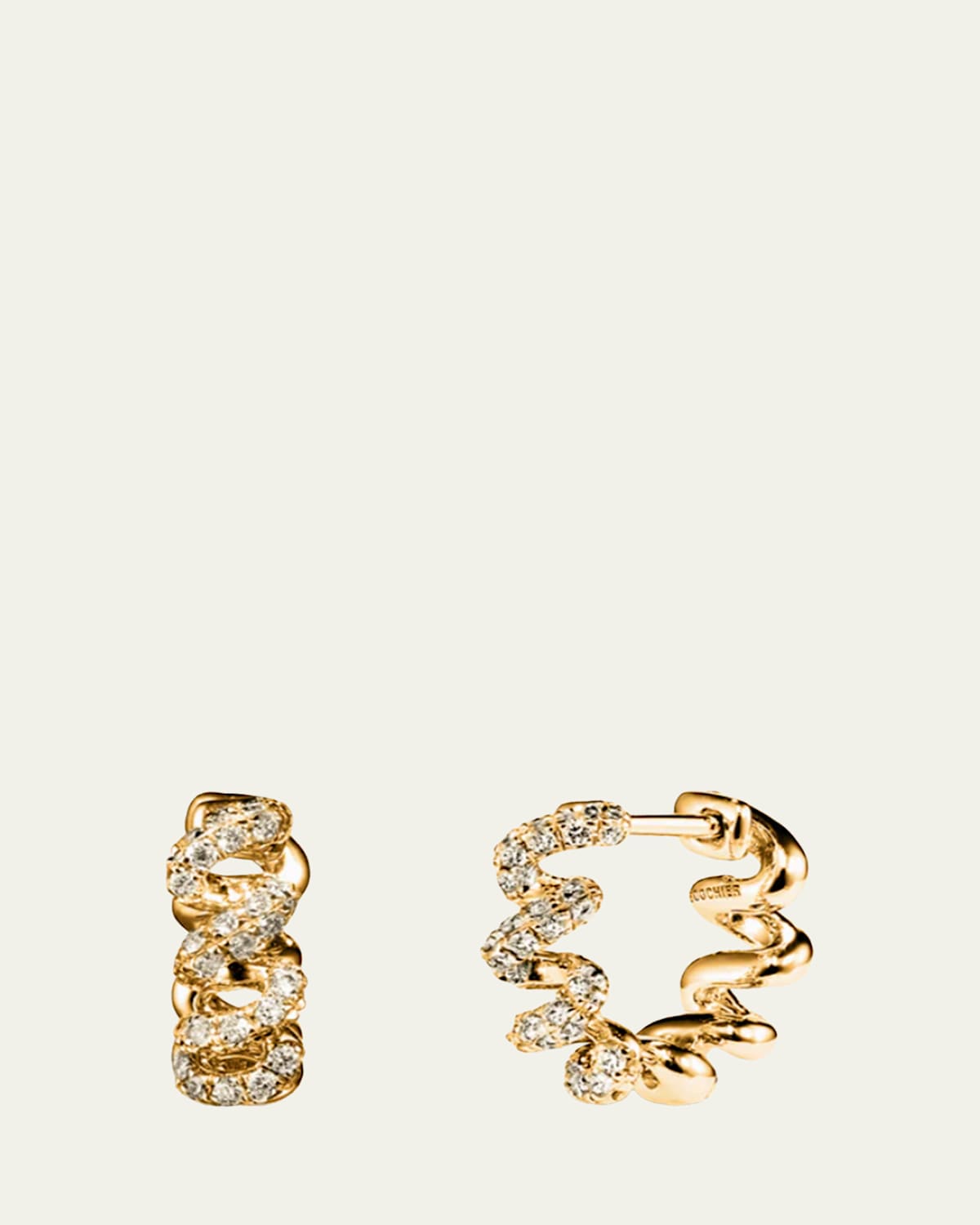 Boochier 18K Gold Diamond Slinkee Huggie Earrings | Thumbnail 3 Boochier 18K Gold Diamond Slinkee Huggie Earrings | Thumbnail 3