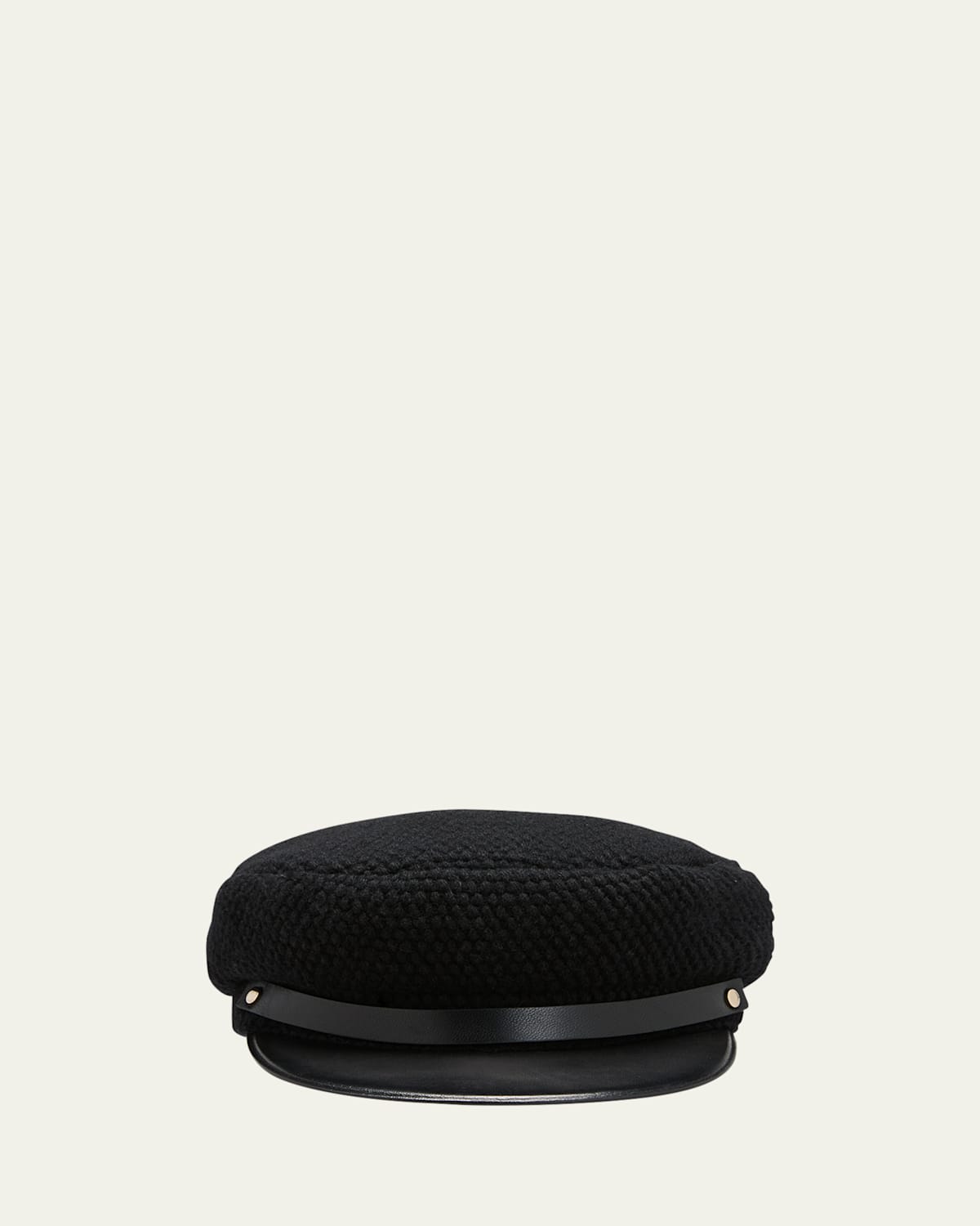 Woven Cashmere-Blend Newsboy Cap