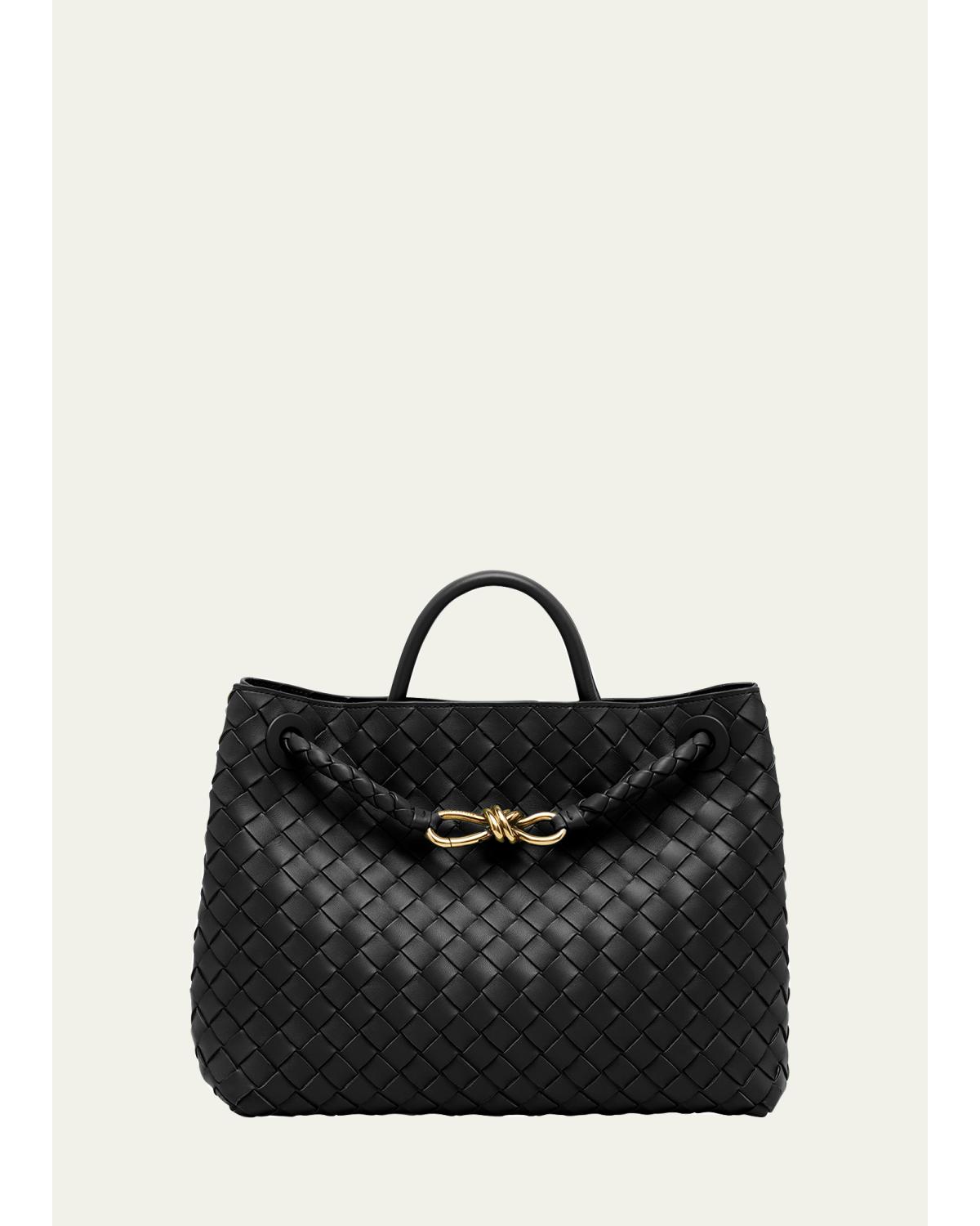 Bottega Veneta Andiamo Medium Top-handle Bag In Black