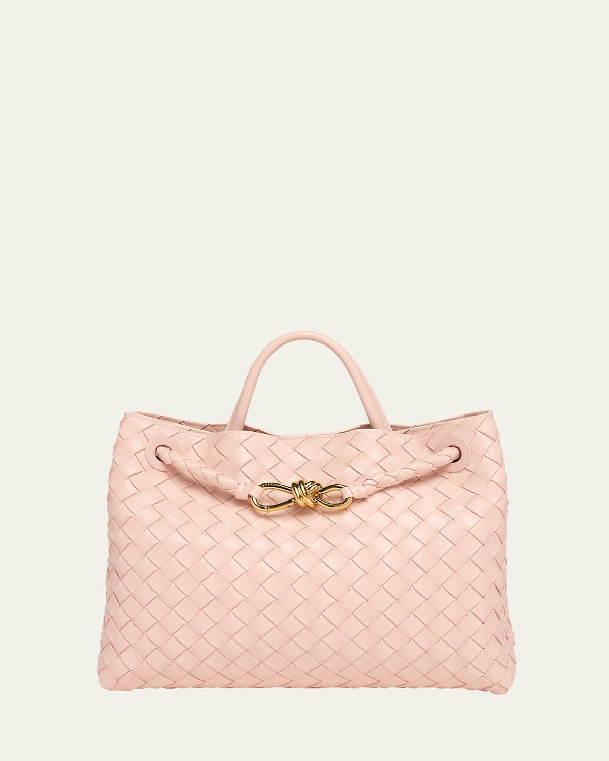 Bottega Veneta Womens Cameo-m Br-cameo Andiamo Medium Leather Top-handle Bag In Cameo