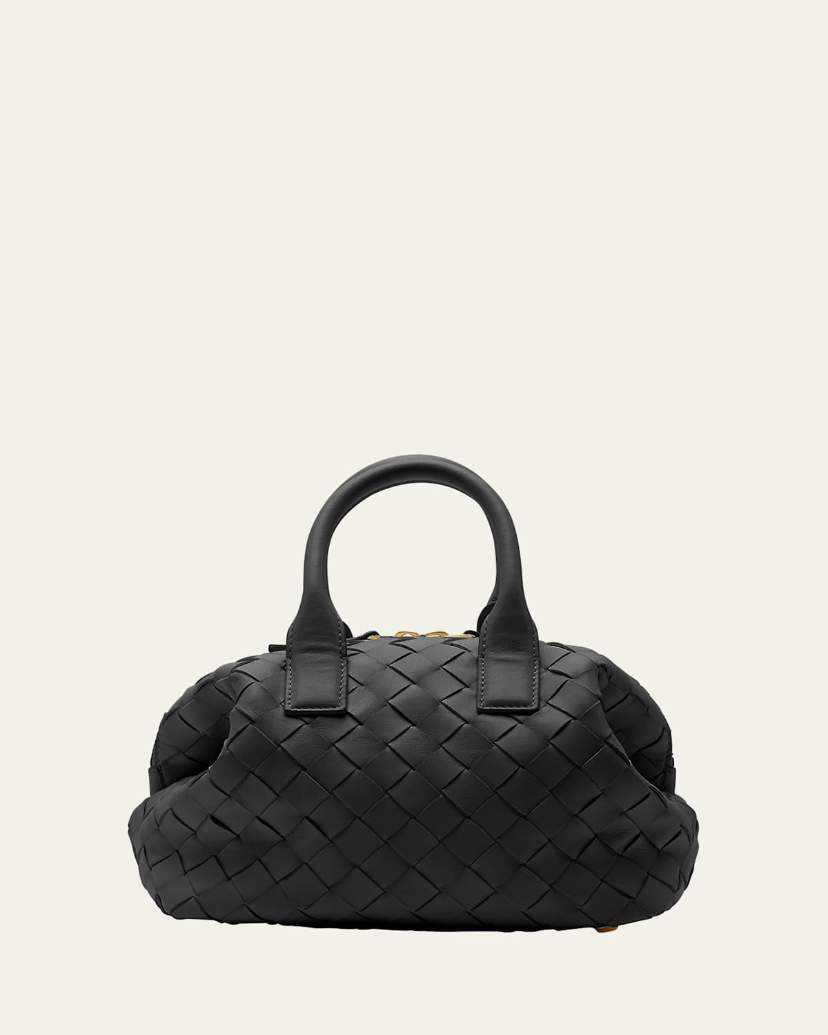 Bottega Veneta Mini Bauletto Bag In Black-m Brass
