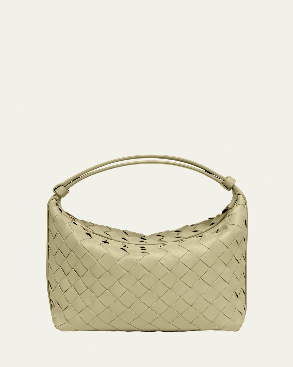 Bottega Veneta Mini Wallace Intrecciato Leather Shoulder Bag In Travertine