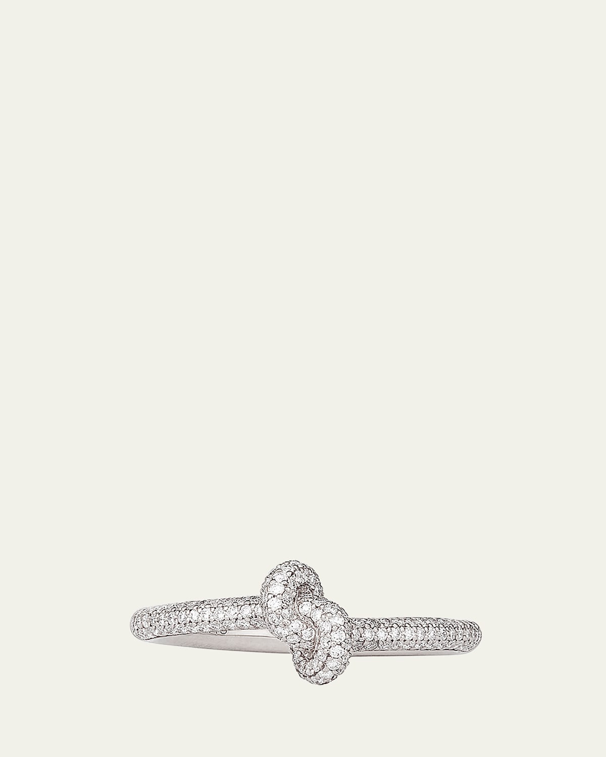 18K White Gold Absolutely Slim Knot Ring with Diamonds