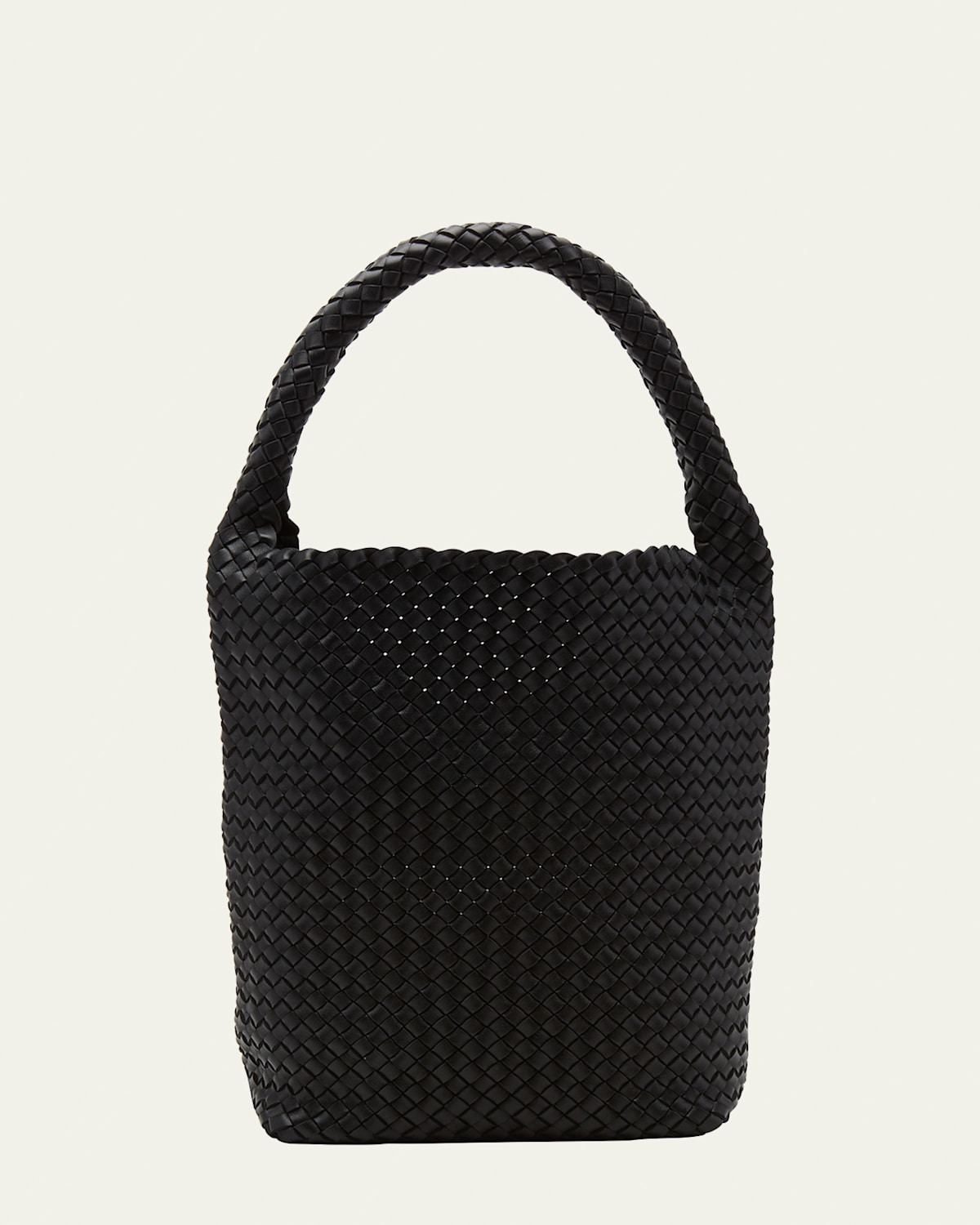 Bottega Veneta Cabat Medium Intreccio Bucket Bag In Black-gold