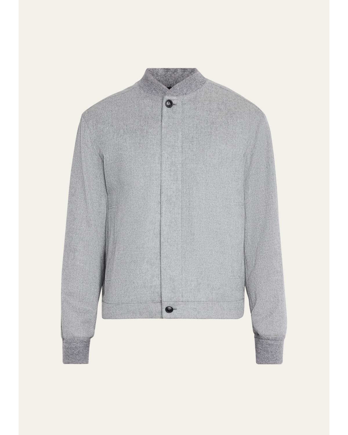 Men'S Cashmere Concealed-Zip Blouson Jacket