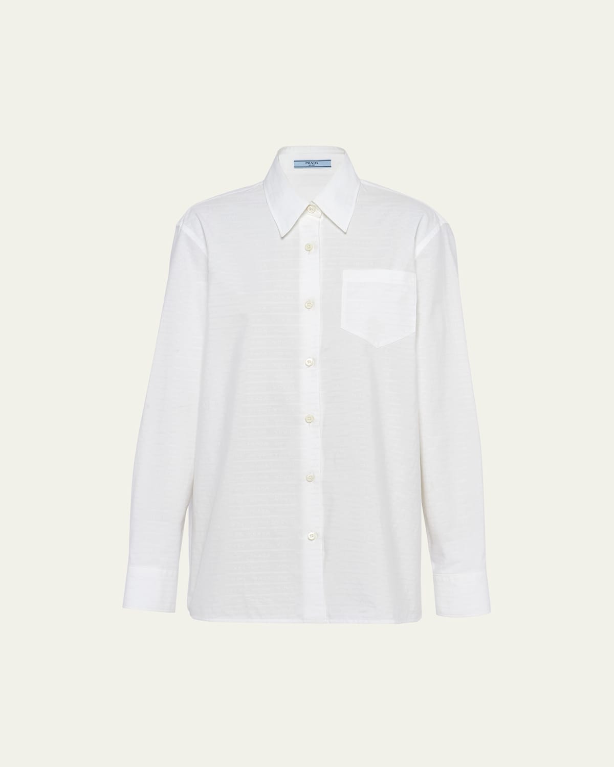 Prada Chest-pocket Button-down Shirt In Bianco