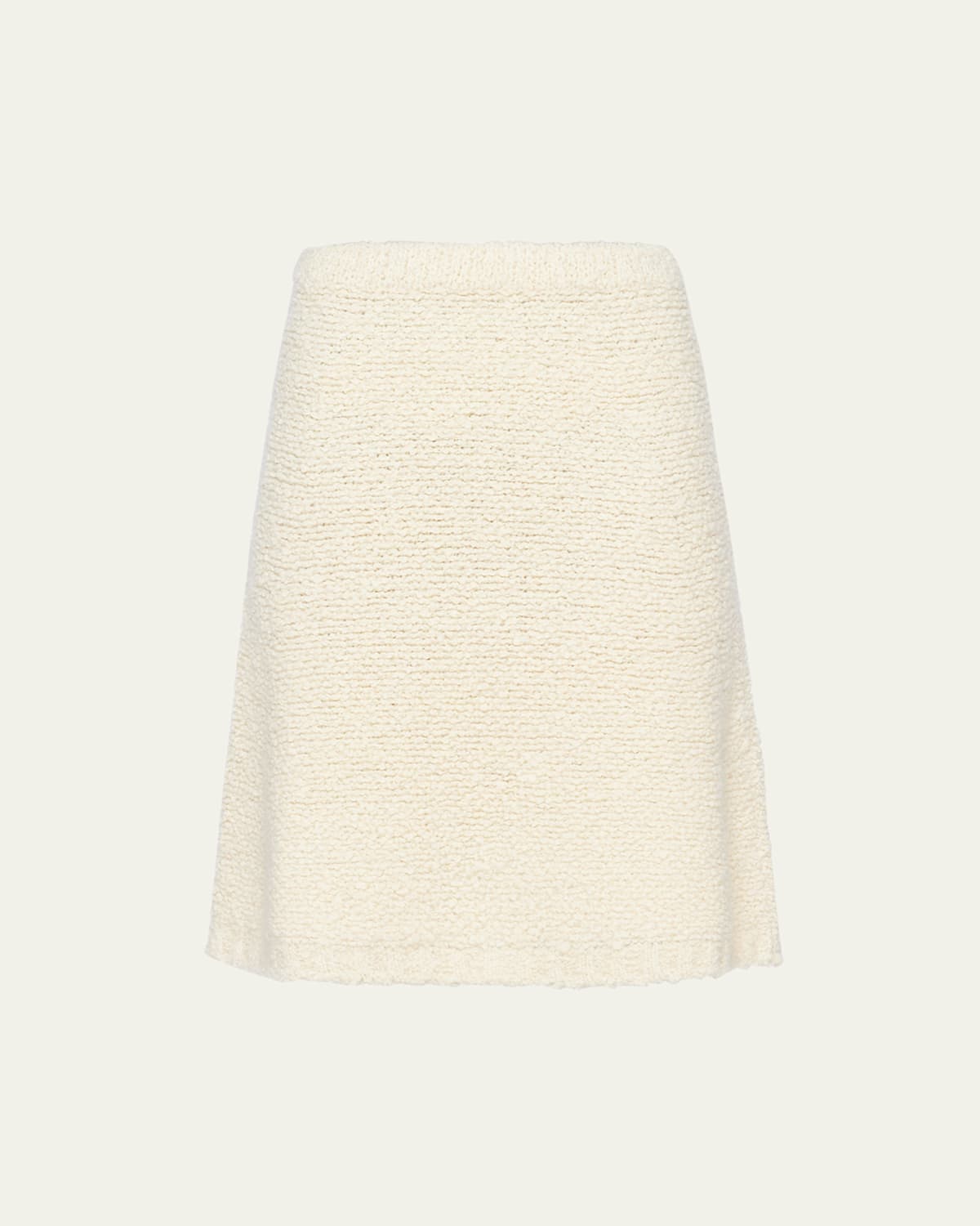 Shop Prada Wool Boucle Skirt In Bianco