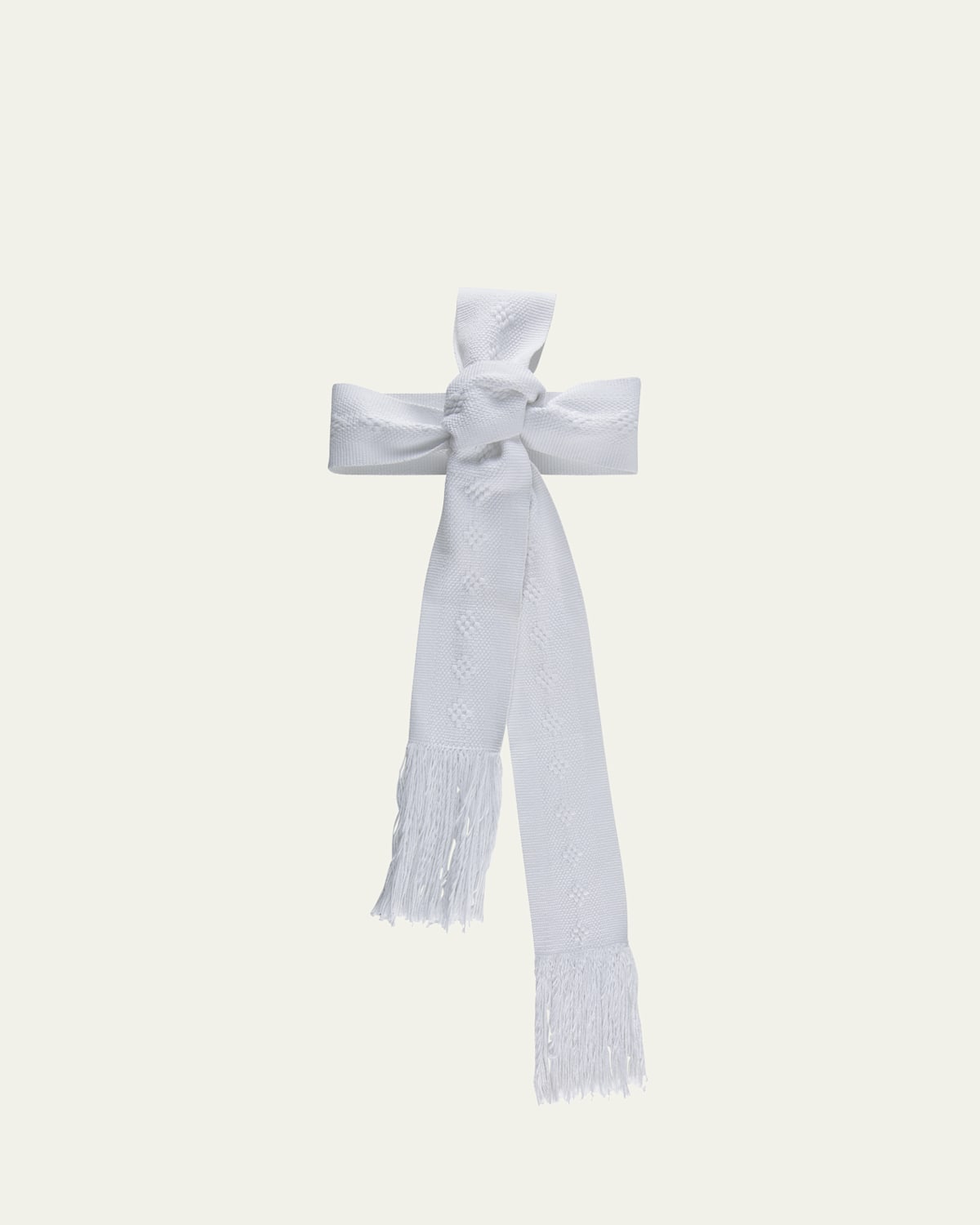 Handwoven Wide White Belt