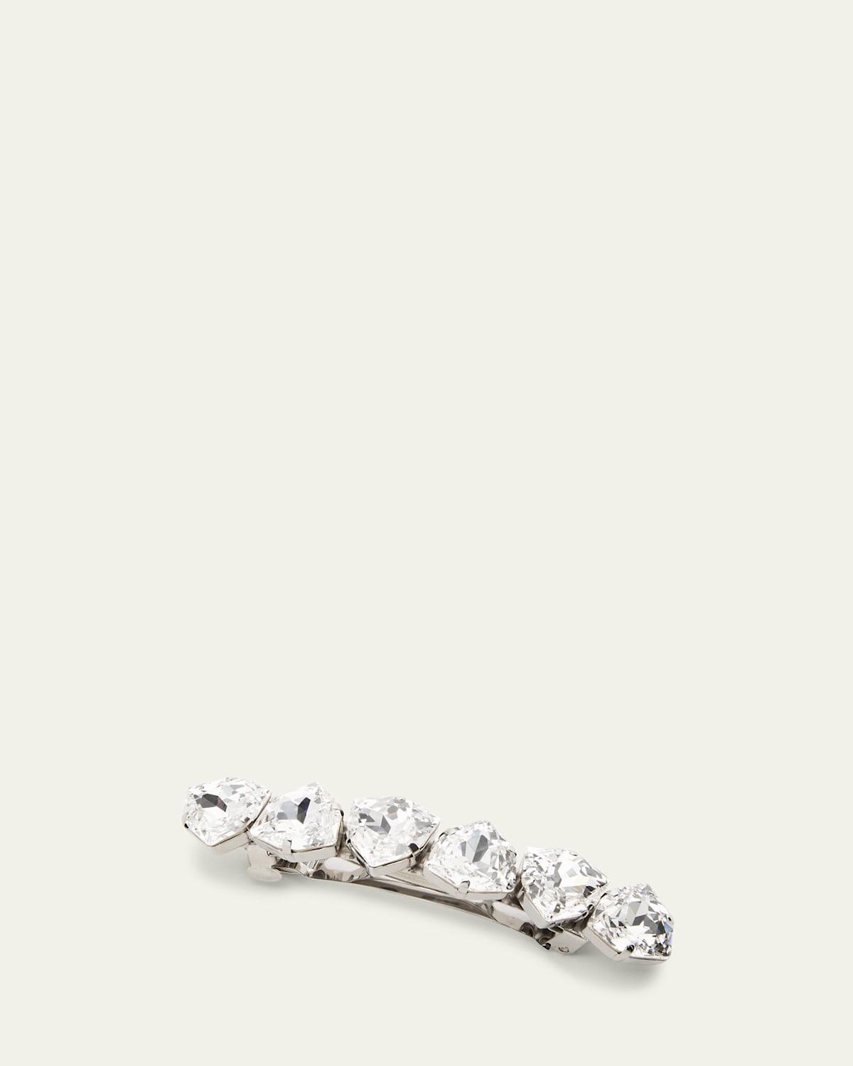 Frances Stoia Associates Teardrop Crystal Barrette In Crystal Silver Night/silver