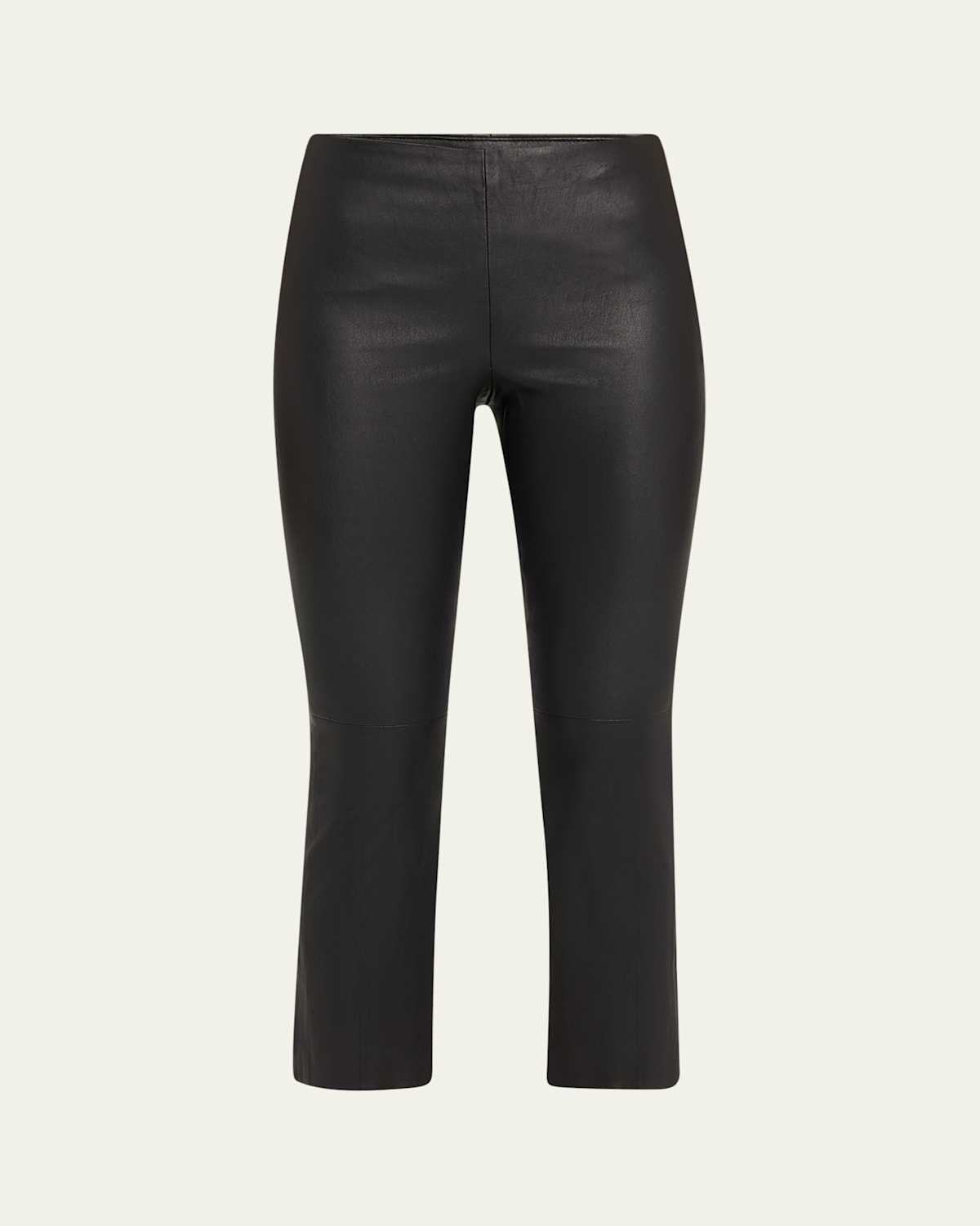 Vince Slim Cropped Leather Pants In Black