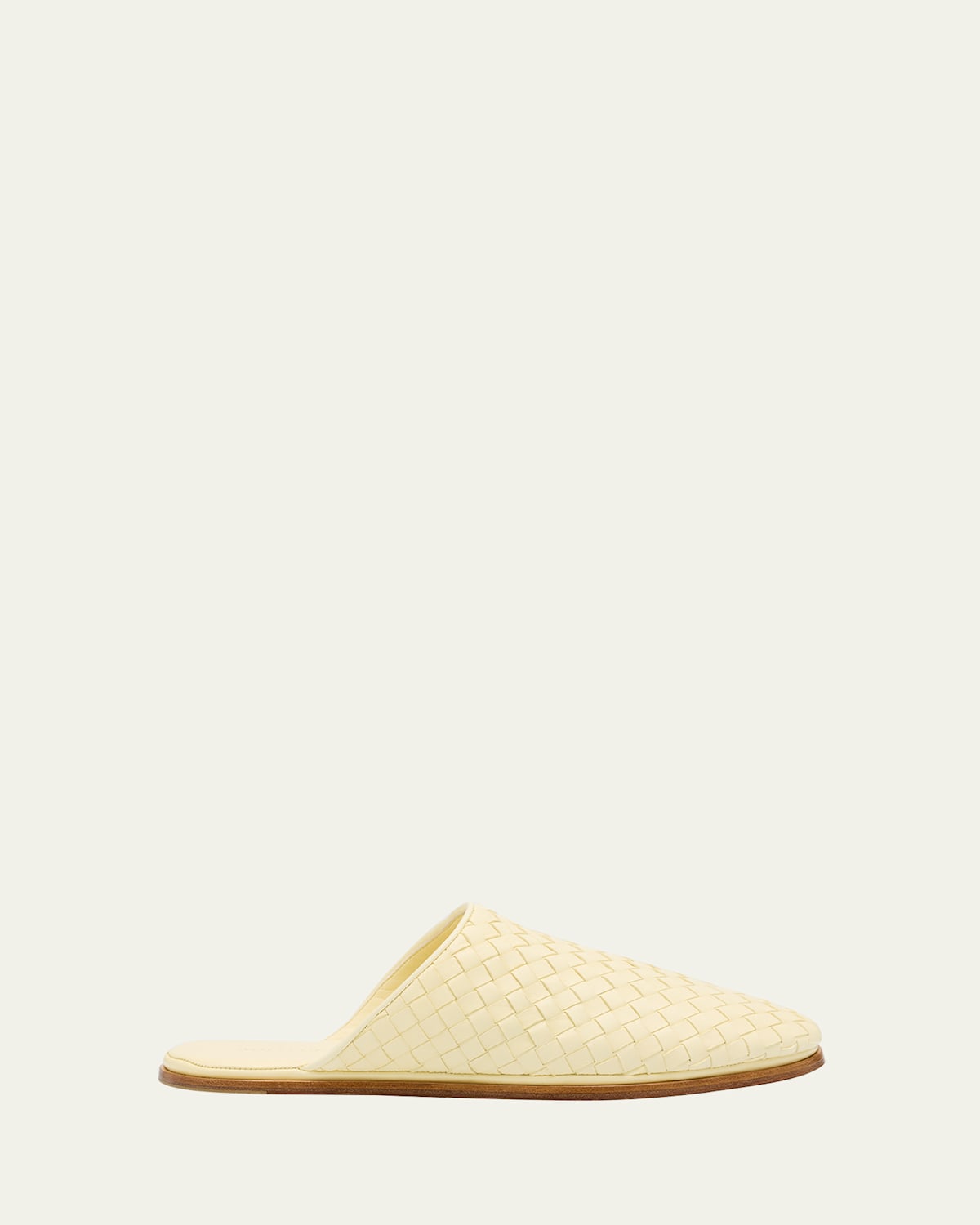 Bottega Veneta Intrecciato Woven Leather Mule Slippers In Camomile