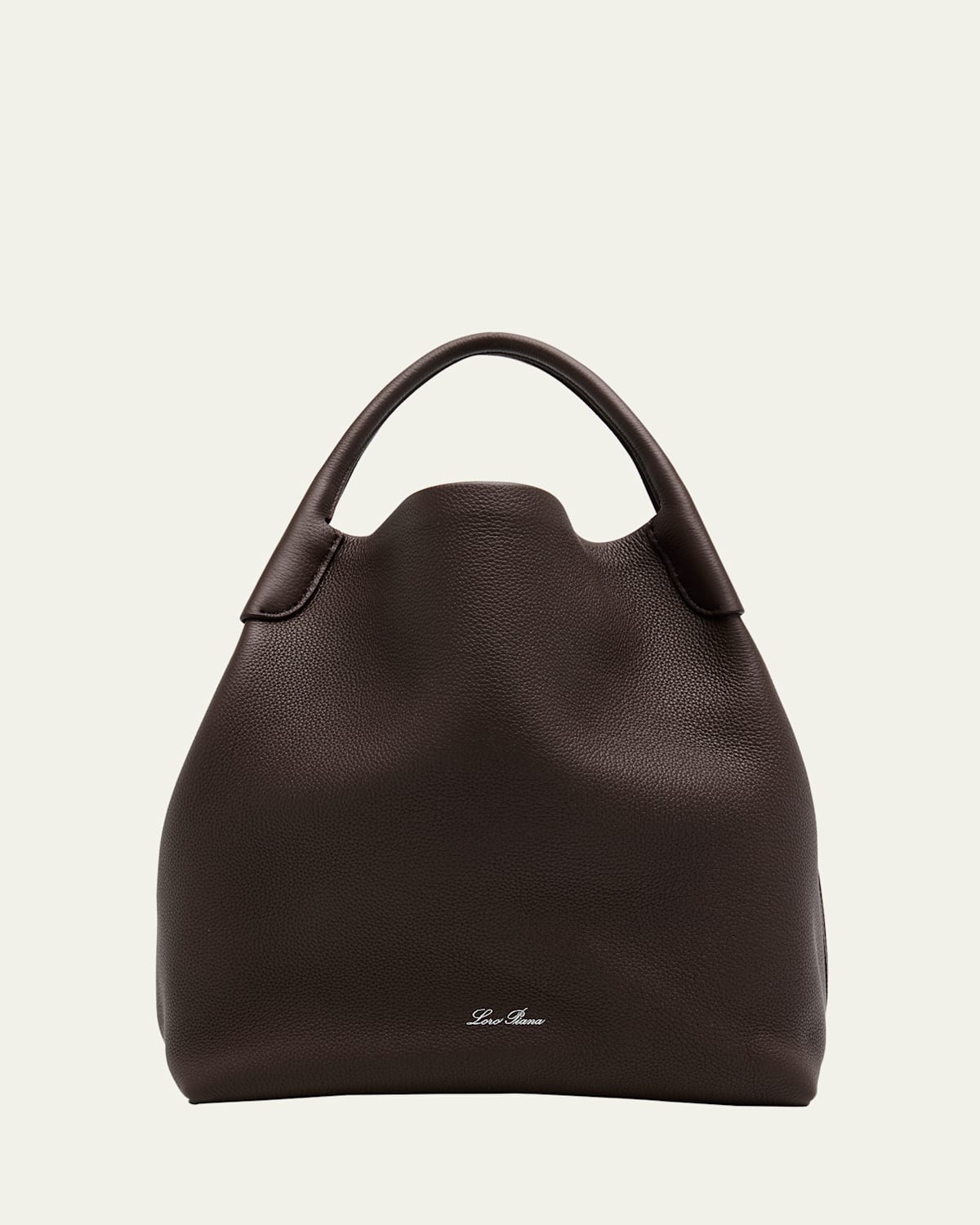 Loro Piana Large Bale Fine-grain Leather Bag