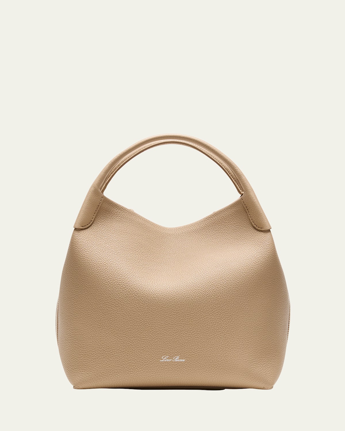 Loro Piana Large Bale Fine-grain Leather Bag
