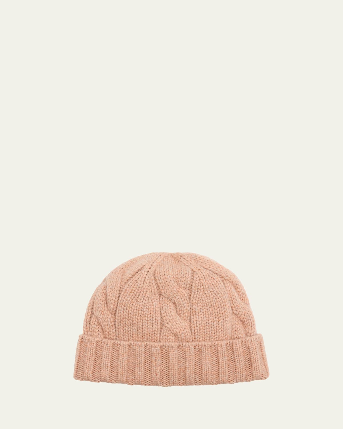 Loro Piana Cashmere Cable Knit Beanie In Brown
