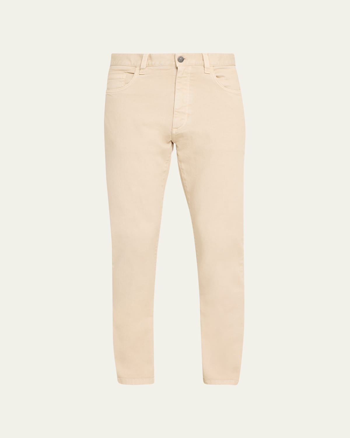 Shop Zegna Men's Slim Fit 5-pocket Pants In Light Beige Check