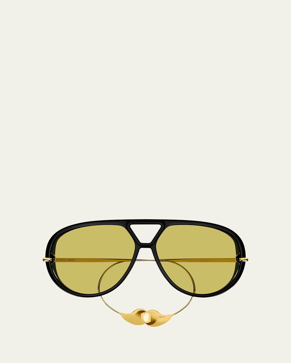 BOTTEGA VENETA GEOMETRIC ACETATE & METAL ALLOY AVIATOR SUNGLASSES 
