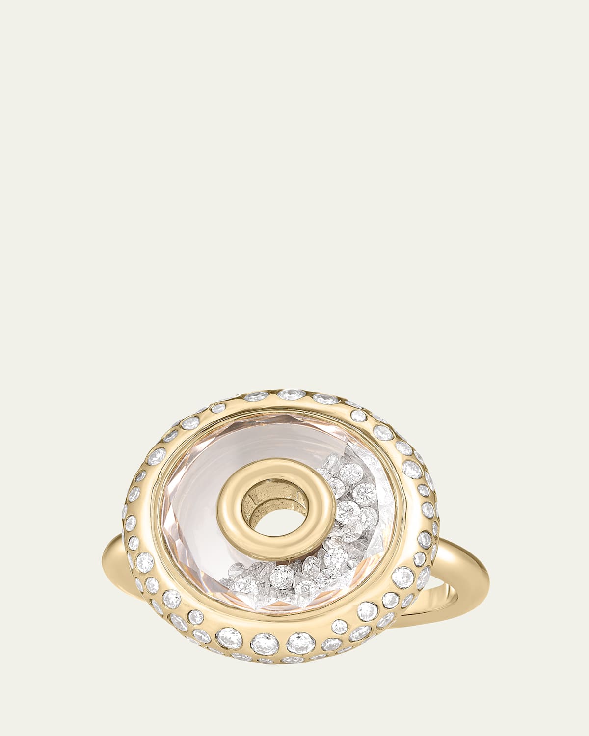 18K Yellow Gold Roda Pave Diamond Ring