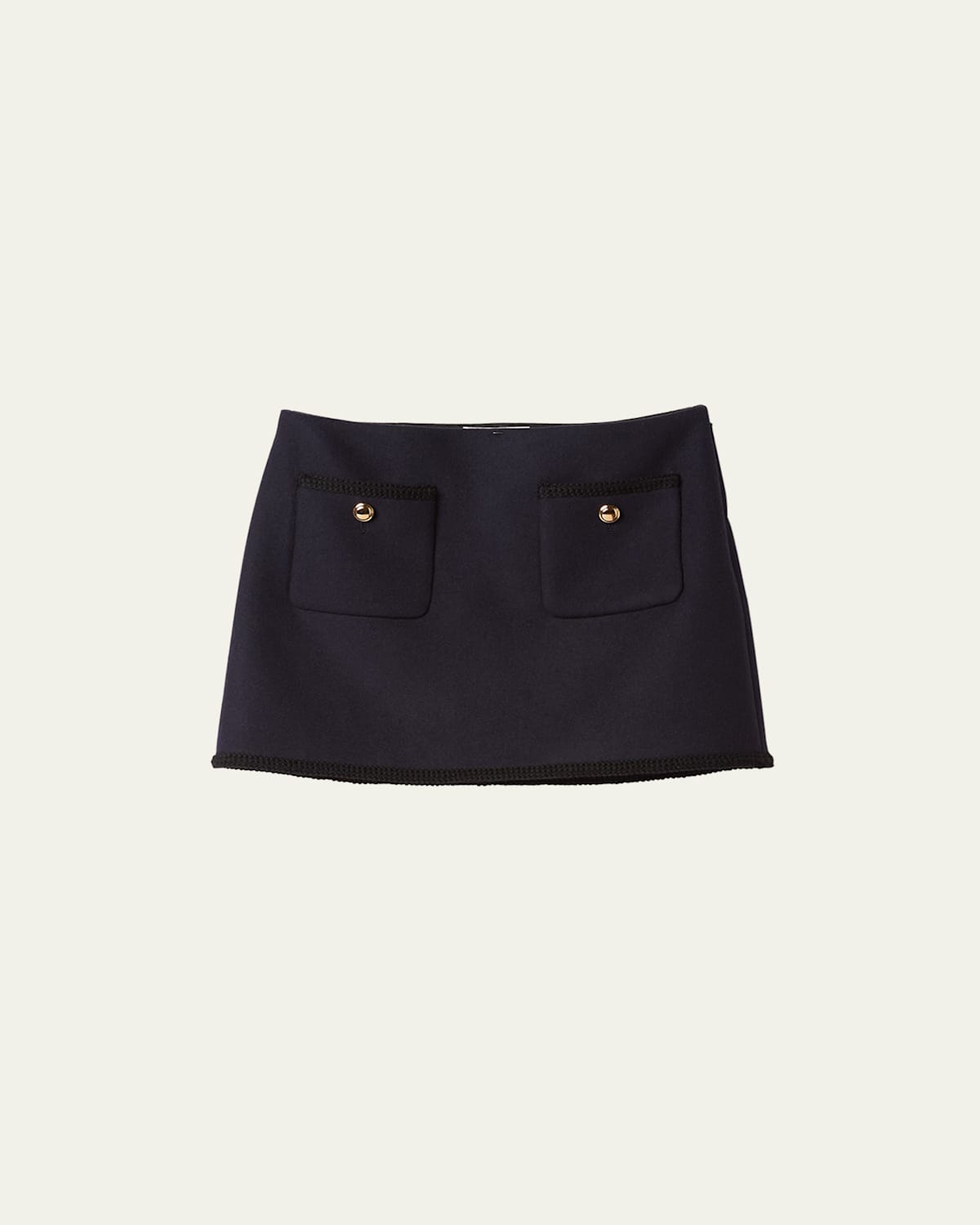 MIU MIU LOGO-EMBROIDERED MINI SKIRT 