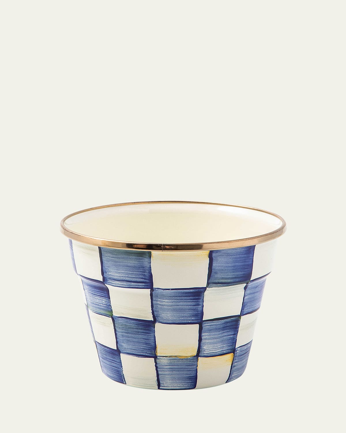 MacKenzie-Childs Royal Check Enamel Small Garden Pot