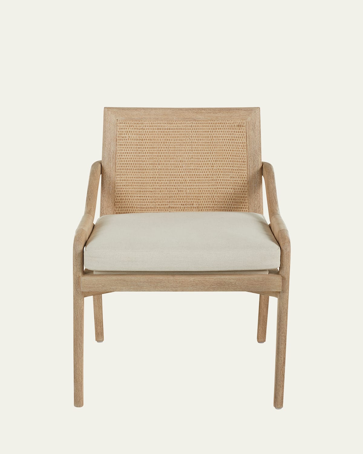 Interlude Home Delray Side Chair In White Ceruse/ Off White/ Natural
