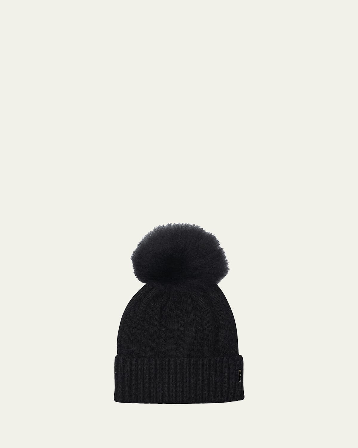 Cable-Knit Toscana Lamb Pom Beanie