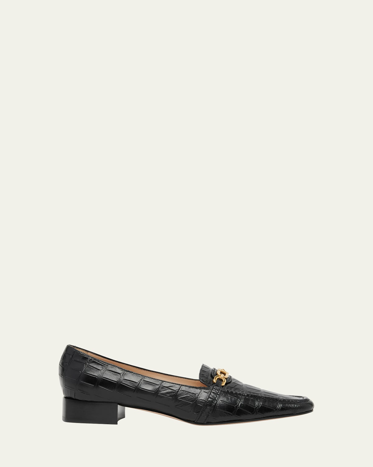 Whitney Crocodile-Embossed Leather Loafers