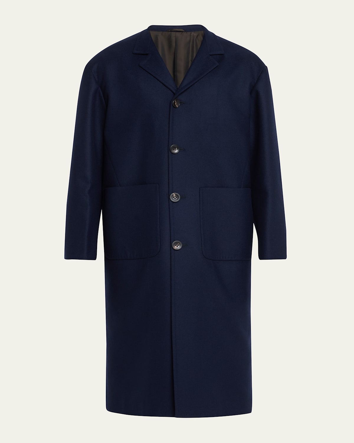 Men's Solid Wool Topcoat