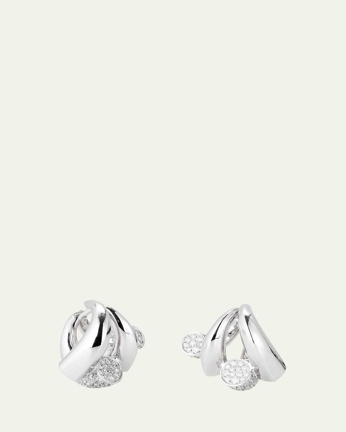 18k Fairmined White Gold Oera Hoop Earrings with Diamonds