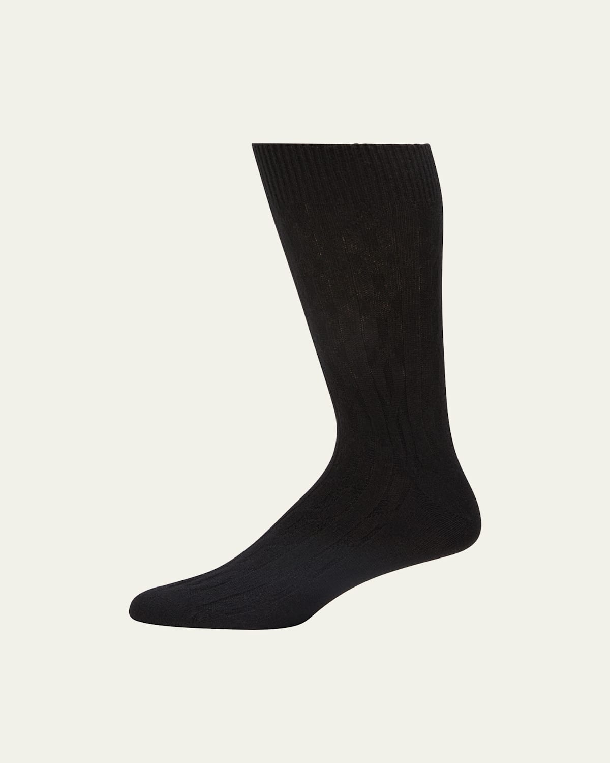 Men's Cashmere Cable Knit Mid-Calf Socks