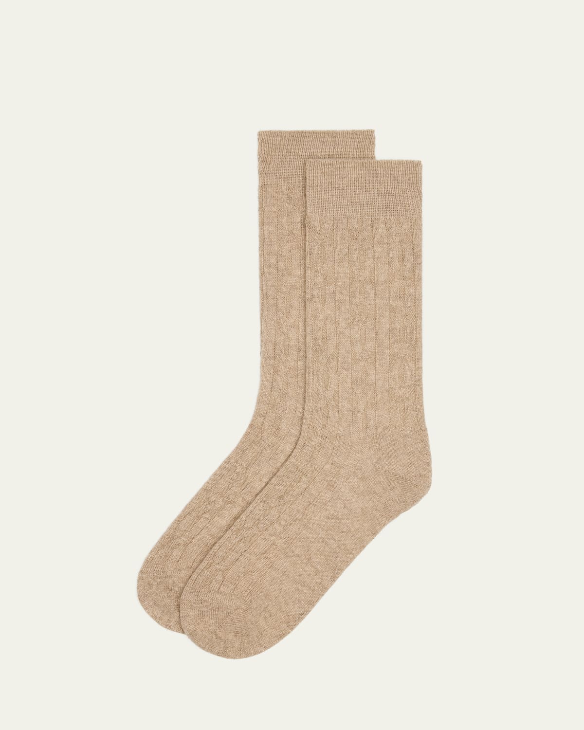 Men's Cashmere Cable Knit Mid-Calf Socks