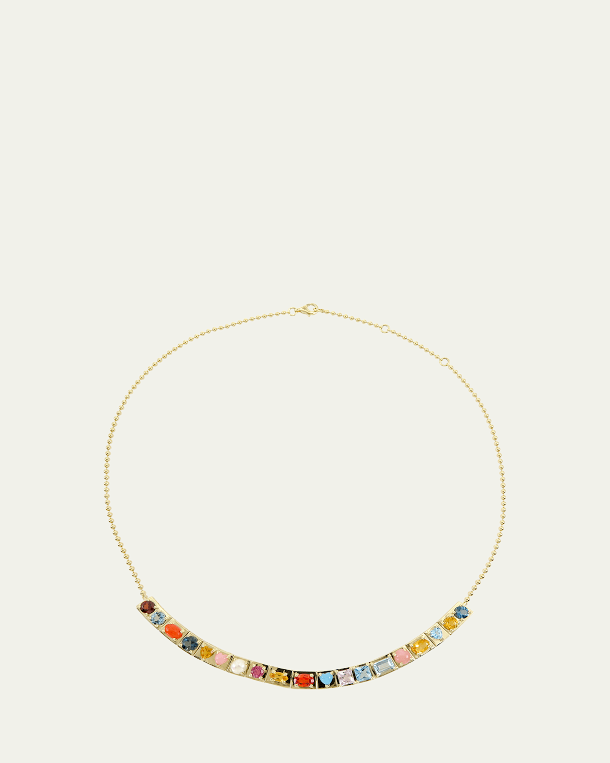 TYPE JEWELRY 14K Yellow Gold l'Ego Multicolor Stone Necklace