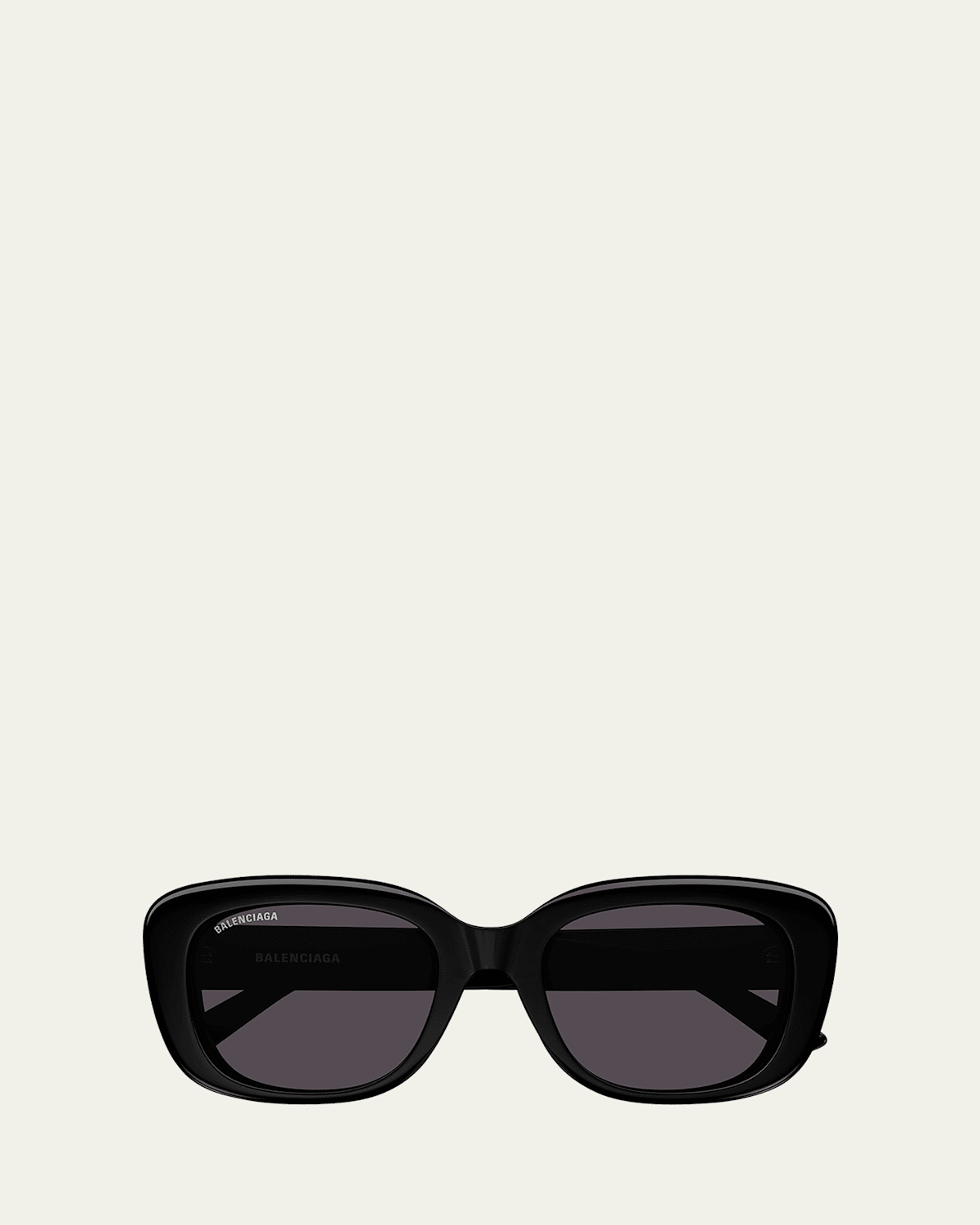 Balenciaga Monogram Acetate Round Sunglasses In Shiny Solid Black