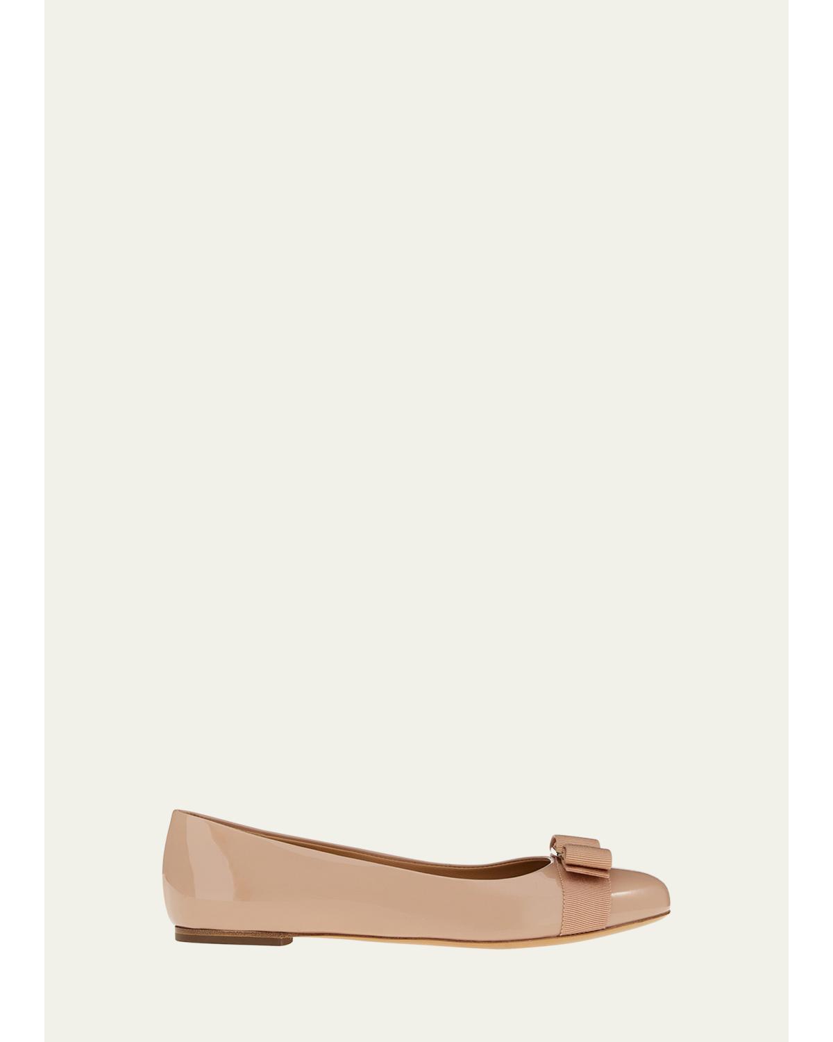 Varina Patent Leather Bow Ballerina Flats