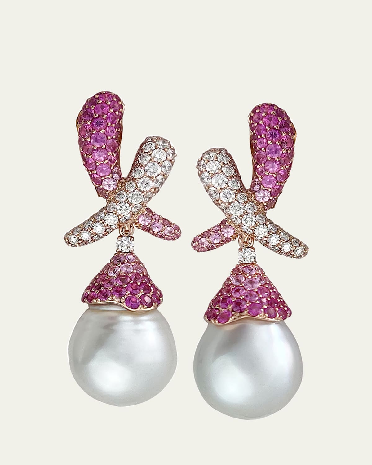 White Gold Merveilles Sphere Earrings with Diamonds